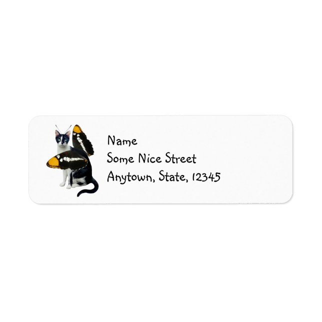 Cat Butterfly Address Labels (Vorne)
