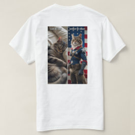 Cat by Day, Patriot by Night - Funny Cat T - Shirt
