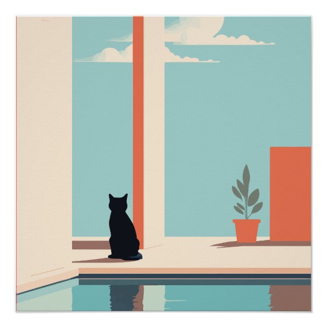 cat by the pool poster (Vorderseite)