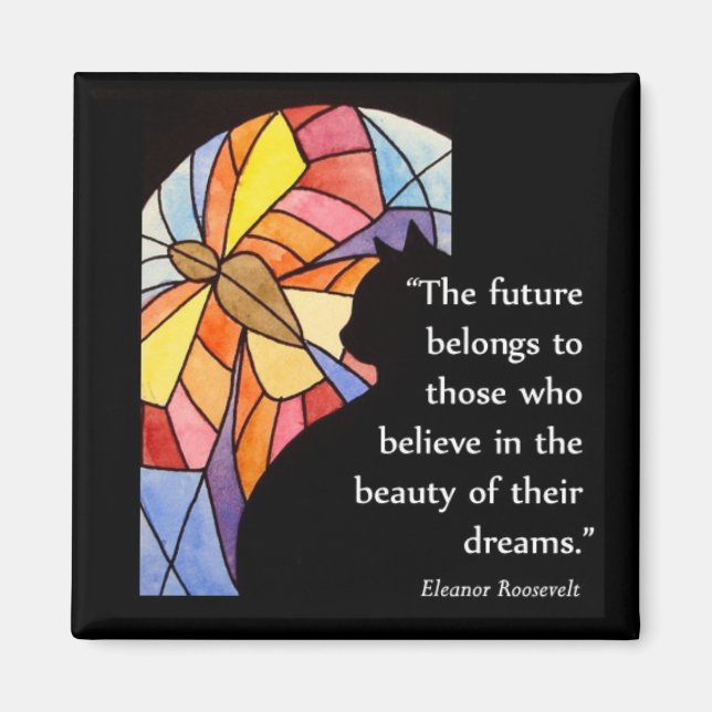 Cat by Window with Butterfly - Magnet (Vorne)