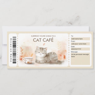 Cat Cafe Geschenkgutschein für Katzenliebhaber Einladung