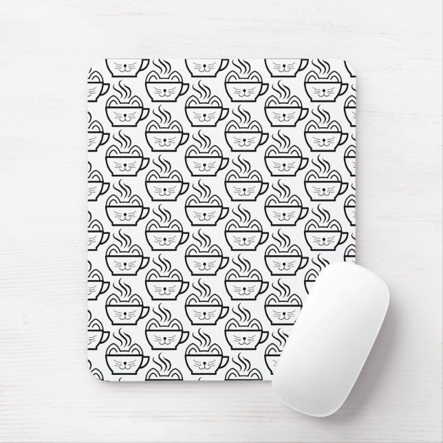 Cat Café Muster Mousepad (Mit Mouse)