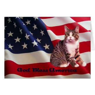Cat Card Gott segne Amerika