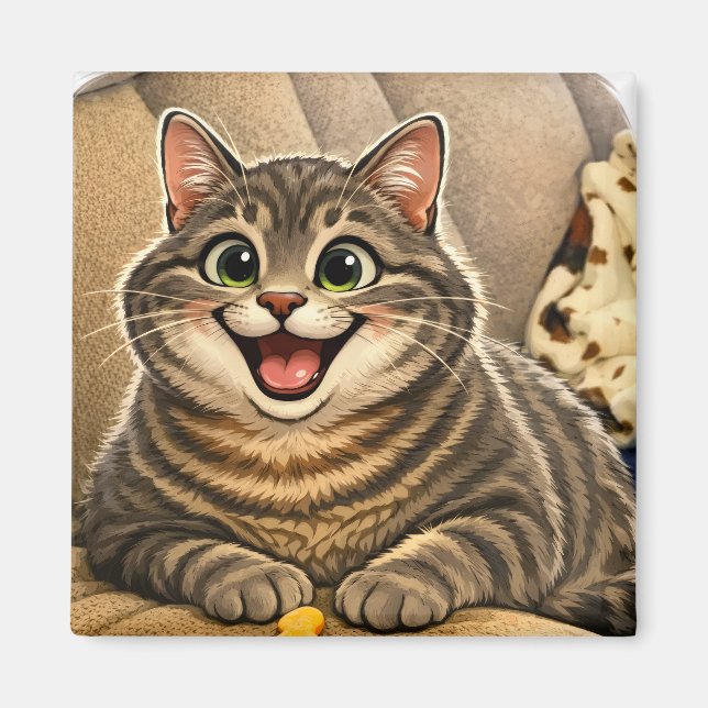 Cat caricature  magnet (Vorne)
