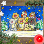 Cat Carol Singers Postcard Funny und Niedlich Postkarte<br><div class="desc">Schicken Sie Freunden und Familie diese niedliche KatzenWeihnachtskarte,  um ihnen ein frohes Weihnachtsfest zu wünschen.</div>