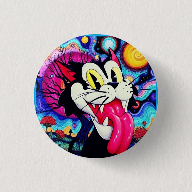 CAT CARTOON BUTTON (Vorderseite)