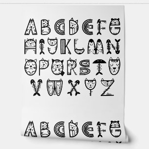 Cat Cartoon Druckaufhänge drucken Tapete