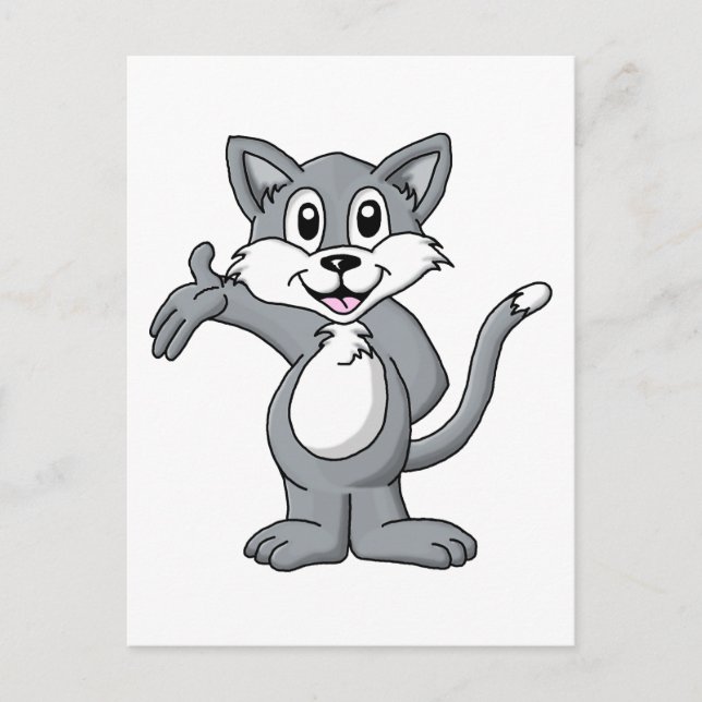 Cat Cartoon Postkarte (Vorderseite)