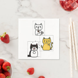 Cat Cartoon Serviette