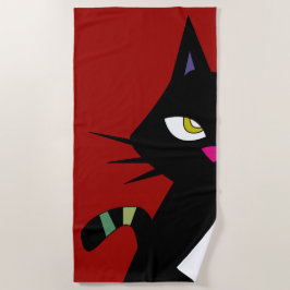 Cat Cartoon Strandtuch