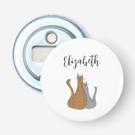 Cat Cartoon Zeichne Winking Tabby Kätzchen Flaschenöffner