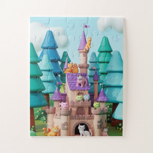 Cat Castle Kids Jigsaw Puzzle (Vertikal)