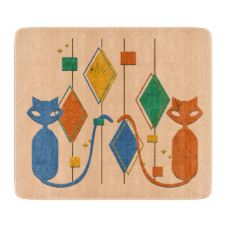 Cat Cat Cat Cutting Board in Orange Tones Schneidebrett