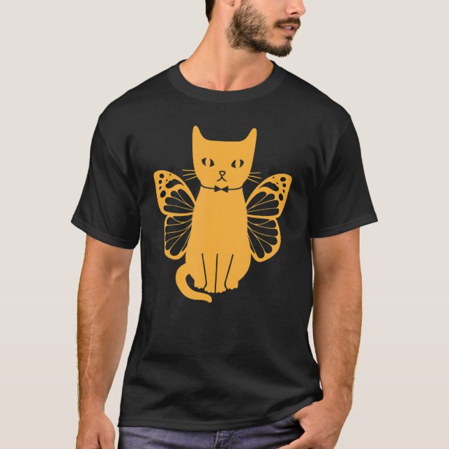 Cat  Cat Owner I Cats With Butterflies T-Shirt (Vorderseite)