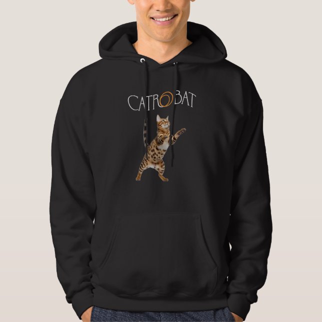 Cat catrobat acrobat agile bengal somersault leap  hoodie (Vorderseite)