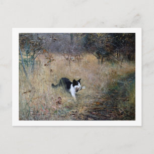 Cat Caught a Bird, Bruno Liljefors Postkarte