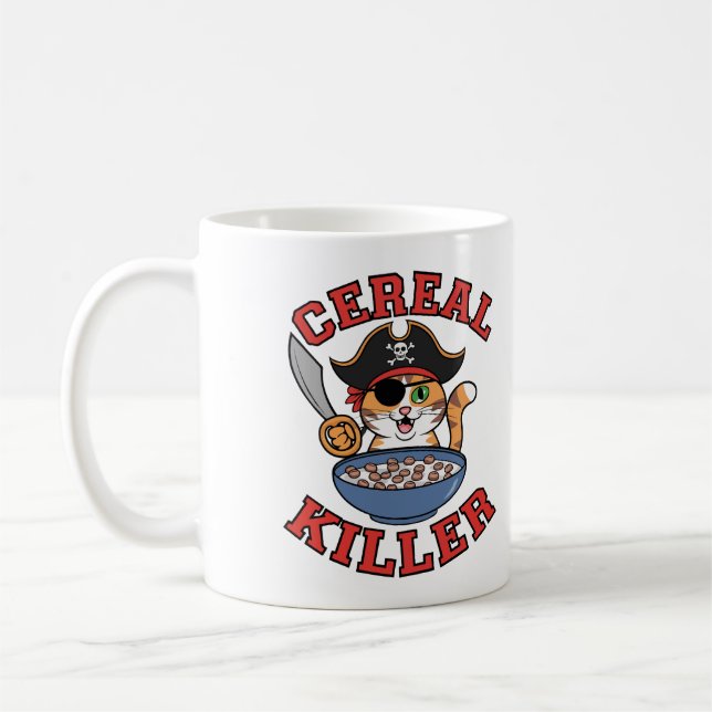 Cat Cereal Killer Funny Coffee Tasse für Katzen Li (Links)