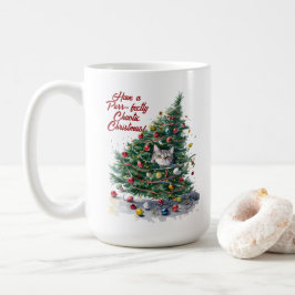 Cat Chaos Weihnachtsbaum Design Wasserfarbe Kaffeetasse