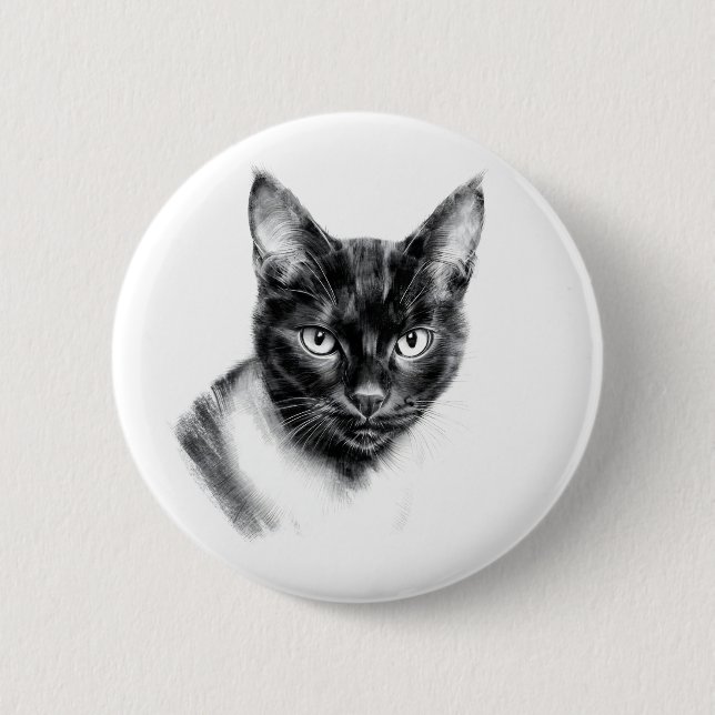 Cat Charcoal Button (Vorderseite)
