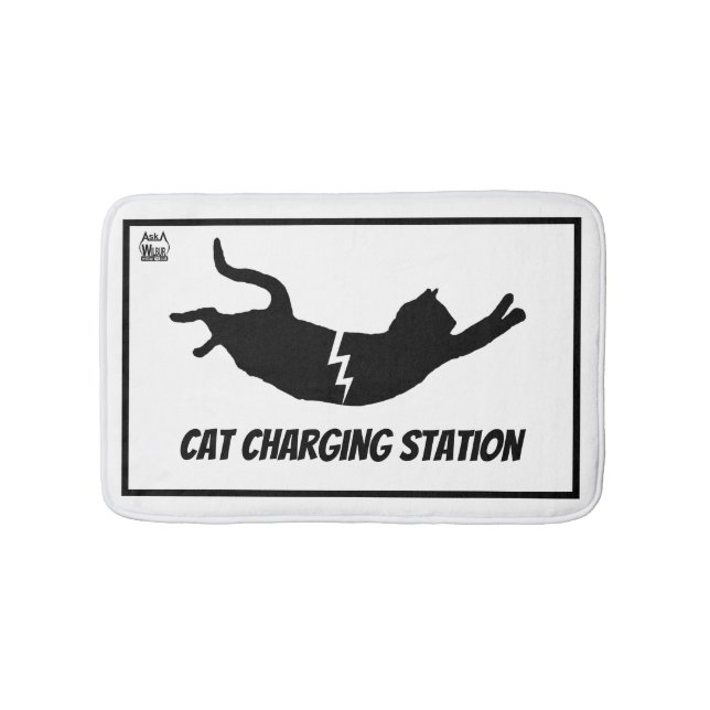 Cat Charge Station Bath Mat Badematte (Vorderseite)