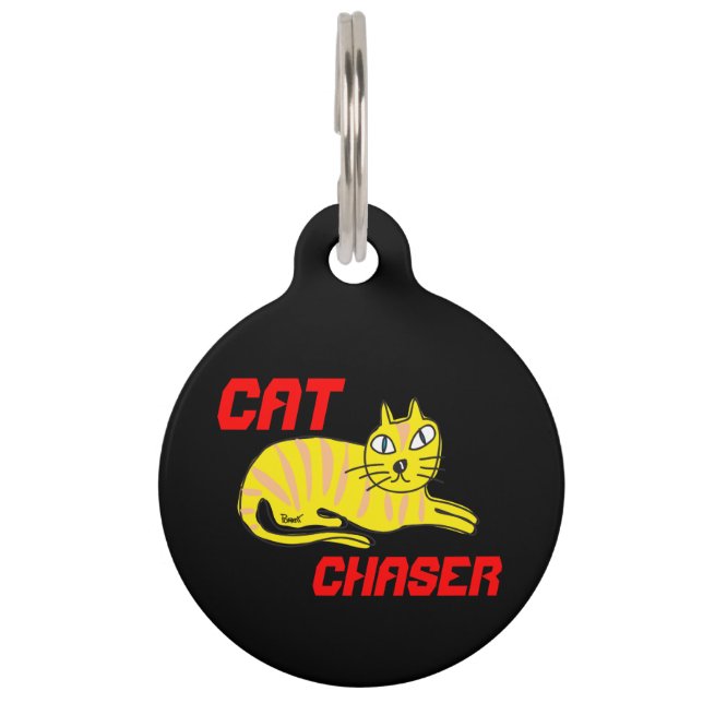 Cat Chaser Dog Tag Haustiermarke (Vorderseite)