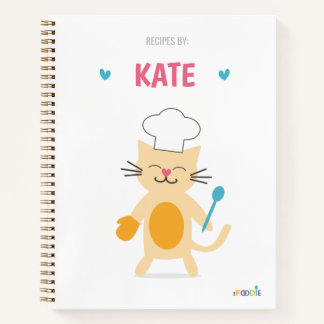 Cat Chef Personalized Kids Recipe Notizbuch