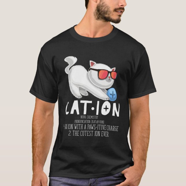 Cat Chemistry Teacher Cation Elet T-Shirt (Vorderseite)