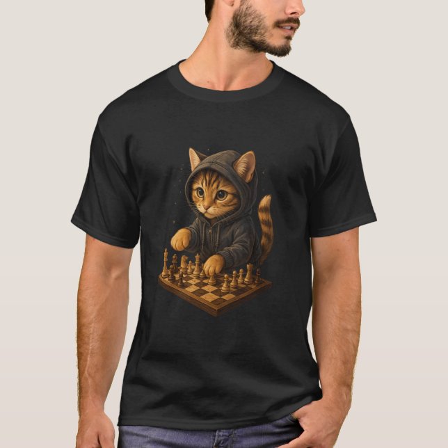 Cat Chess Funny Strategy Game Cat Lover  T-Shirt (Vorderseite)