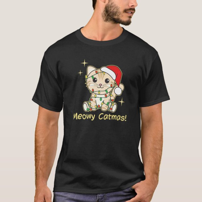 Cat Christmas Animals Cute Cats Meowy Catmas  1 T-Shirt (Vorderseite)