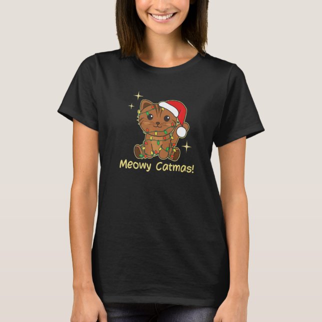 Cat Christmas Animals Cute Cats Meowy Catmas  3 T-Shirt (Vorderseite)