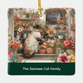 Cat Christmas Blume durch Blumenpapier Keramikornament
