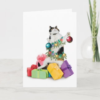 Cat Christmas Card Funny Niedlich Adorable Best Feiertagskarte