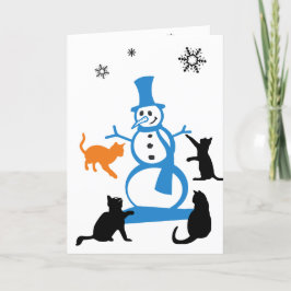 Cat Christmas Card "Walking in a Winter Wonderland Feiertagskarte