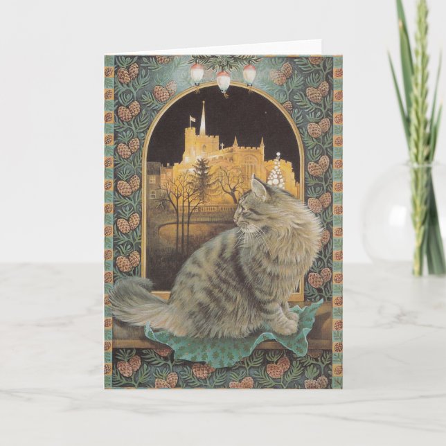 Cat Christmas Cards Feiertagskarte (Vorderseite)