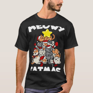Cat Christmas Cat Tree Meowy Catmas T-Shirt