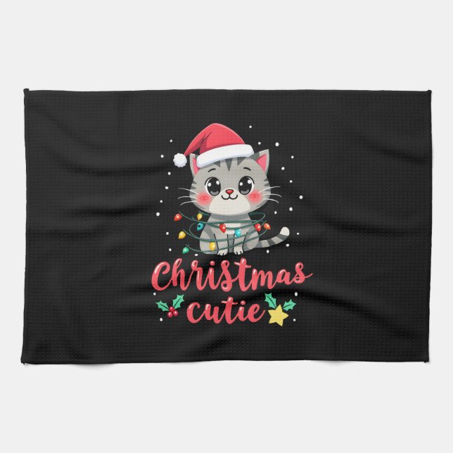 Cat Christmas Cutie Cats Christmas T-Shirt for Men Geschirrtuch (Horizontal)