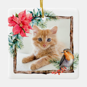 Cat Christmas Foto Keramikornament