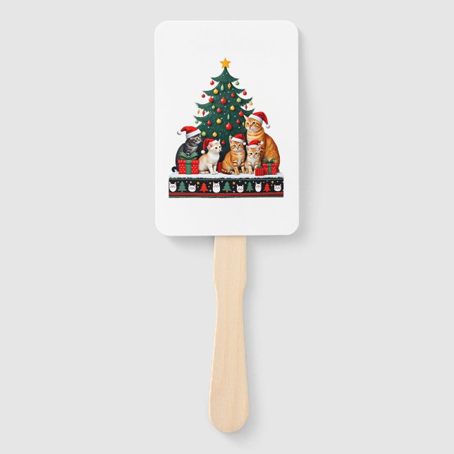 Cat Christmas Funny Ugly Women Men Merry Gift (5) Fächer (Vorderseite)