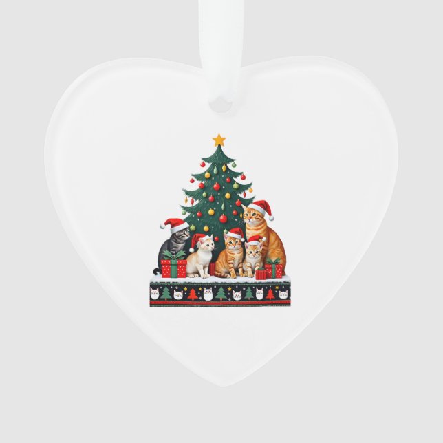 Cat Christmas Funny Ugly Women Men Merry Gift (5) Ornament (Vorderseite)