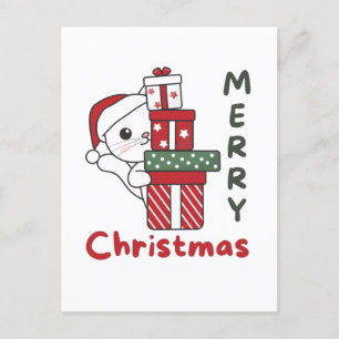 Cat Christmas Gift Winter Animals Cats Feiertagspostkarte