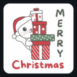 Cat Christmas Gift Winter Animals Cats Quadratischer Aufkleber<br><div class="desc">Merry Christmas. Die Cat at Christmas as in Christmas greeting. Funny animals with ohrs for the holidays. In Sweet Christmas Greeting. Cats are cute animals and perfect for Christmas.</div>