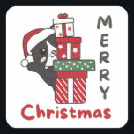 Cat Christmas Gift Winter Animals Cats Quadratischer Aufkleber<br><div class="desc">Merry Christmas. Die Cat at Christmas as in Christmas greeting. Funny animals with ohrs for the holidays. In Sweet Christmas Greeting. Cats are cute animals and perfect for Christmas.</div>
