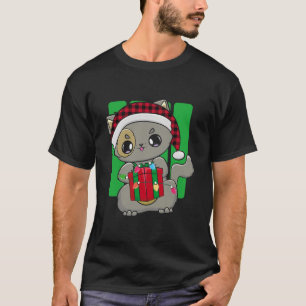 Cat Christmas Kitten Chibi Neko Niedlich Kawaii An T-Shirt