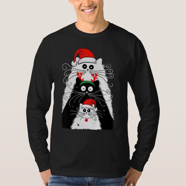 Cat Christmas Men Women T-Shirt (Vorderseite)