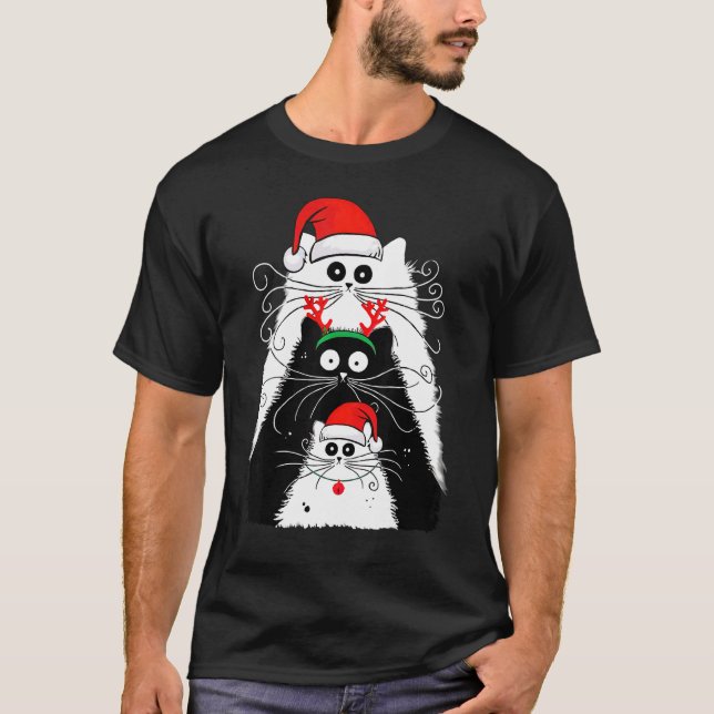 Cat Christmas Men Women T-Shirt (Vorderseite)