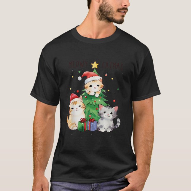 Cat Christmas Meowy Catmas Sweater Christmad Meowy T-Shirt (Vorderseite)