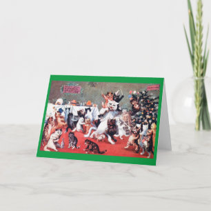 Cat Christmas Party mit Kittens, Louis Wain Karte