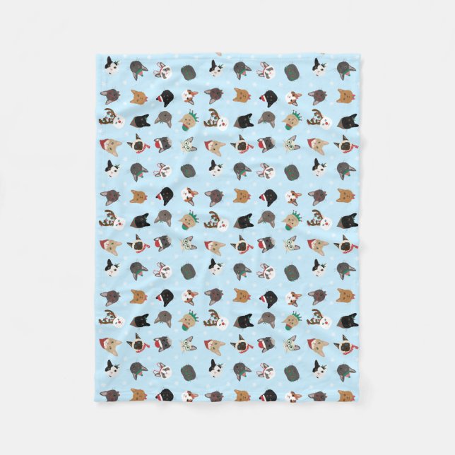 Cat Christmas Pattern Fleecedecke (Vorderseite)