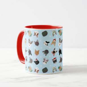 Cat Christmas Pattern Tasse