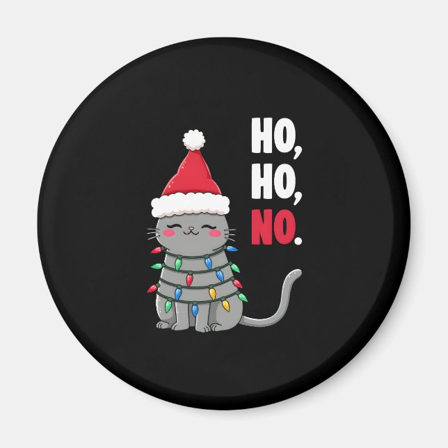 Cat Christmas Shirt Kids Funny Santa Cat Christmas Magnet (Vorne)